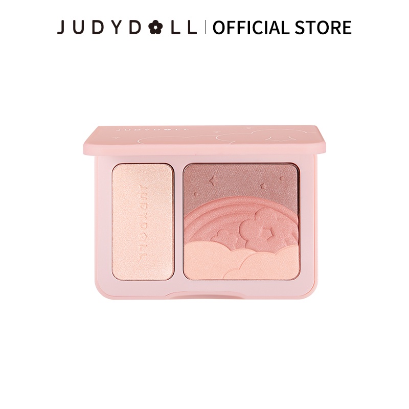 Judydoll橘朵光影塑顏高光修容盤腮紅盤 元氣裸妝 3+1立體修顏組合盤 自然妝效 9.5g