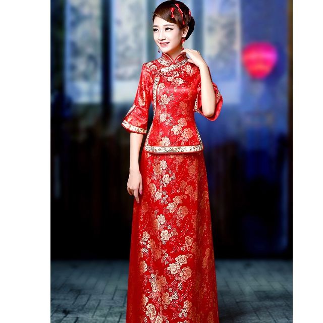 復古中式婚紗旗袍禮服(本禮服出售/出租均可)