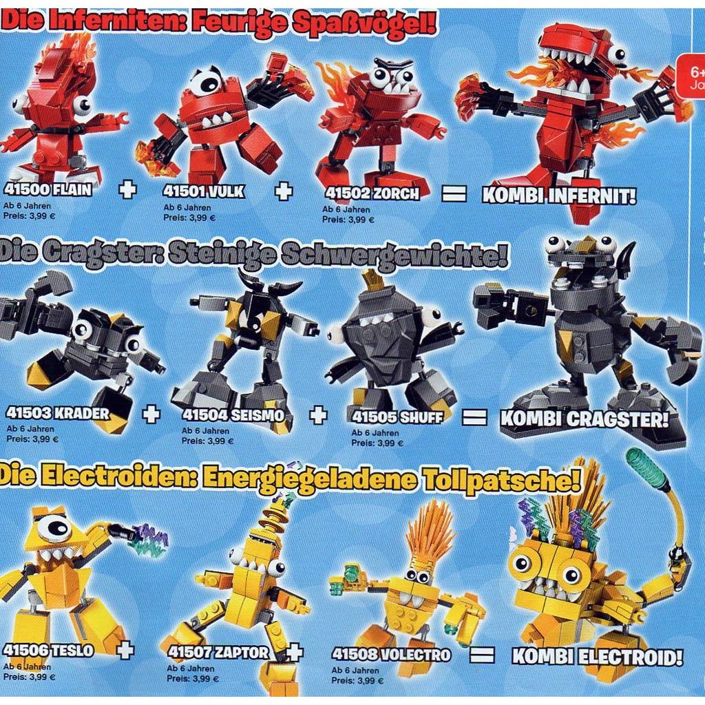 LEGO mixels series 1 樂高合體小精靈 第一代 全9隻 3隻二手 6隻全新 41500～41508