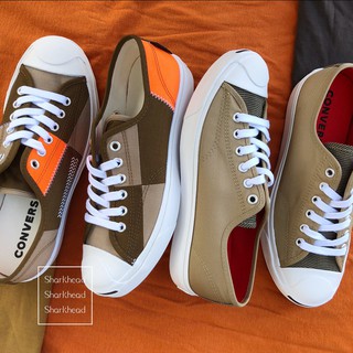 【Sharkhead】現貨 Converse Jack Purcell 開口笑 拼接 帆布鞋 卡其 橘 168976C