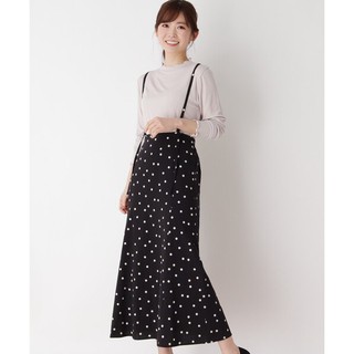 ღ(現貨) pink adobe 原單 ドット柄サスペンダー付きロングスカート 甜美°波點吊帶裙ღ