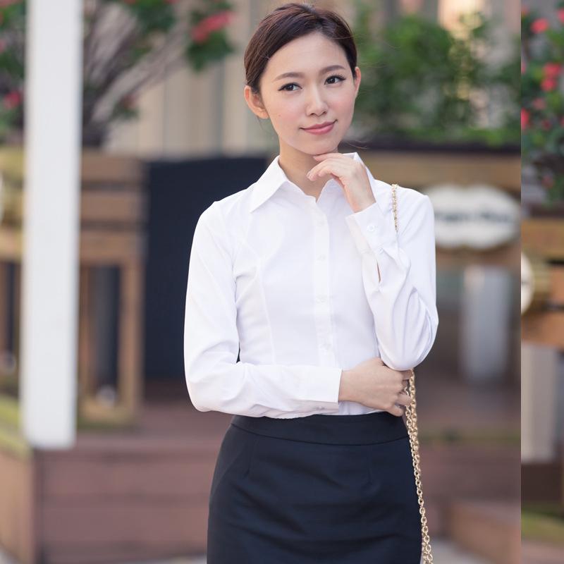 trendy 2020春秋韓版襯衫女白襯衫學生職業女裝大尺碼長袖打底女
