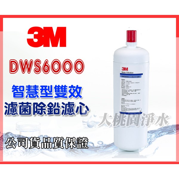 大桃園淨水~3M DWS6000-ST 雙效淨水器/濾水器 第二道 濾菌、除鉛 淨水濾心(DWS6000-C-CN)