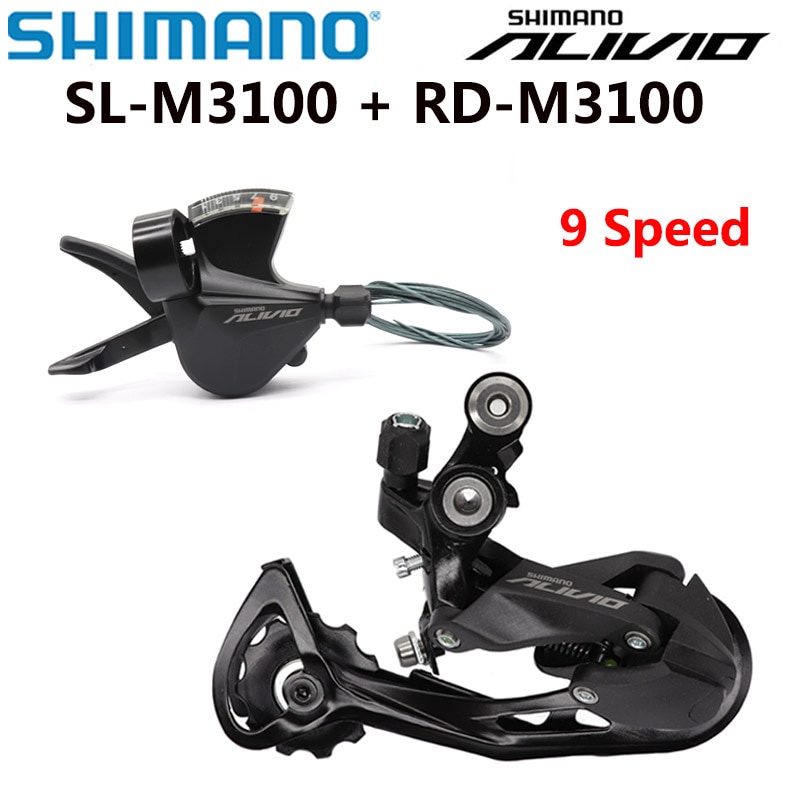 Shimano Alivio M3100 9s 右變速桿後變速器 SGS 9 速套件適用於 MTB 自行車山地零件