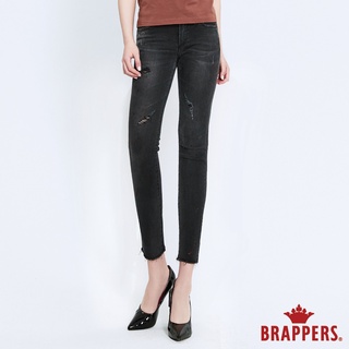 BRAPPERS 女款 新美腳ROYAL系列-低腰彈性八分窄管褲-黑