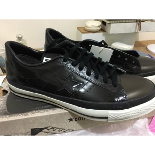 全新CONVERSE ONE STAR J OX 限量 亮黑 黑 日本製 皮 木村拓哉 US9.5號 all star