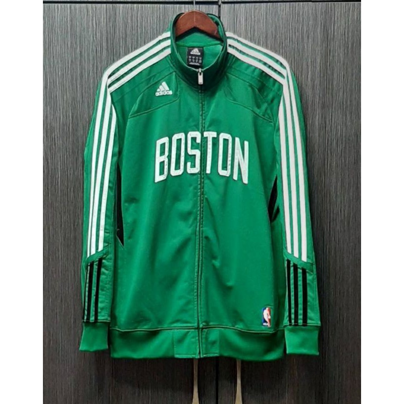 （客訂勿下標）美版正品ADIDAS愛迪達 NBA BOSTON CELTICS波士頓塞克提爾隊 男綠色立領運動外套M