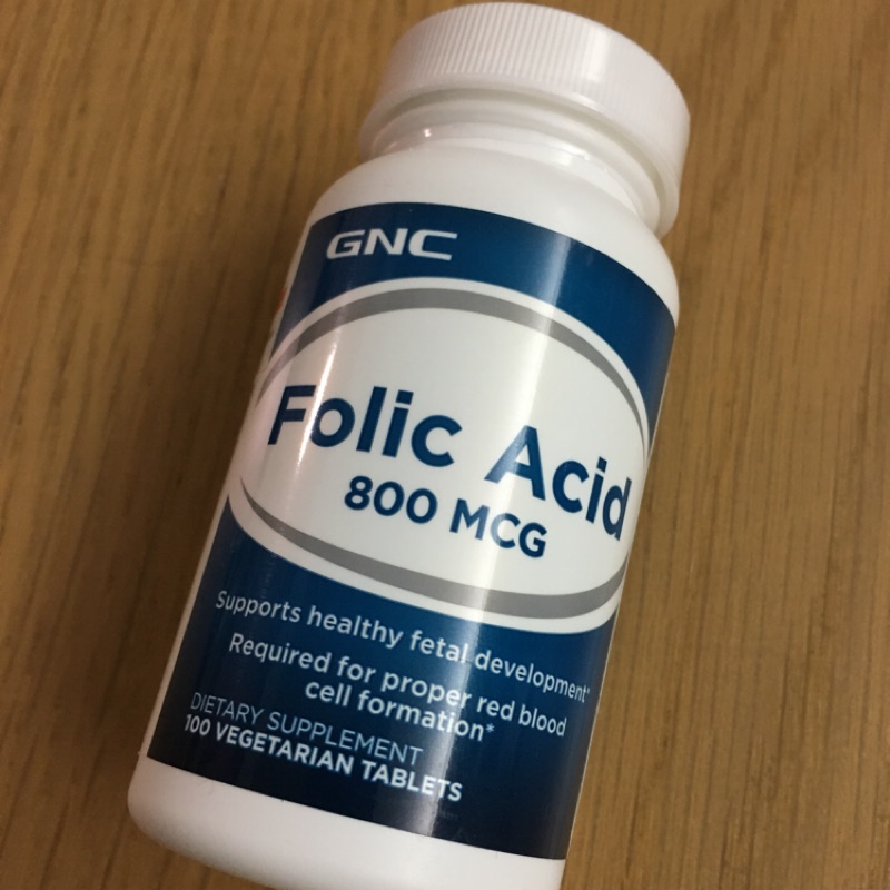 全新未拆封 台灣公司貨 GNC Folic Acid 800 MCG 葉酸