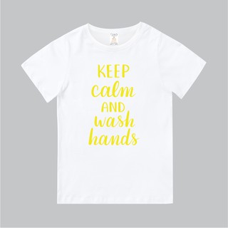 T365 臺灣製造 MIT CORONAVIRUS COVID-19 KEEP CALM WASH 黃色 親子裝 T恤