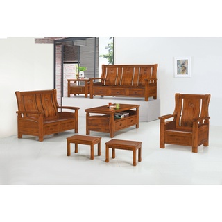 中國風半樟木可掀式椅組(含茶几)附2小椅 實木沙發 木頭沙發 木板椅 組椅 置物沙發 488型