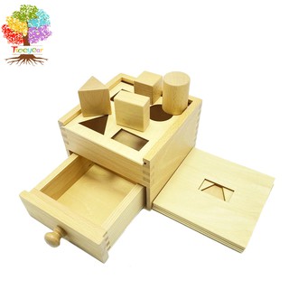 【樹年】蒙氏蒙特蒙特梭利感官教具幾何分類盒國際版早教玩具幾何投入盒