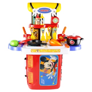 【W先生】迪士尼 米妮 3合1 三合一 廚房組 廚房玩具 廚房台 餐具盒 收納 手提箱 兒童 辦家家酒 雄城 玩具