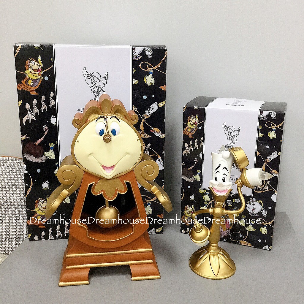 東京迪士尼 美女與野獸 時鐘 葛士華 燭台 盧米亞 LED燈 夜燈 公仔 擺飾 裝飾