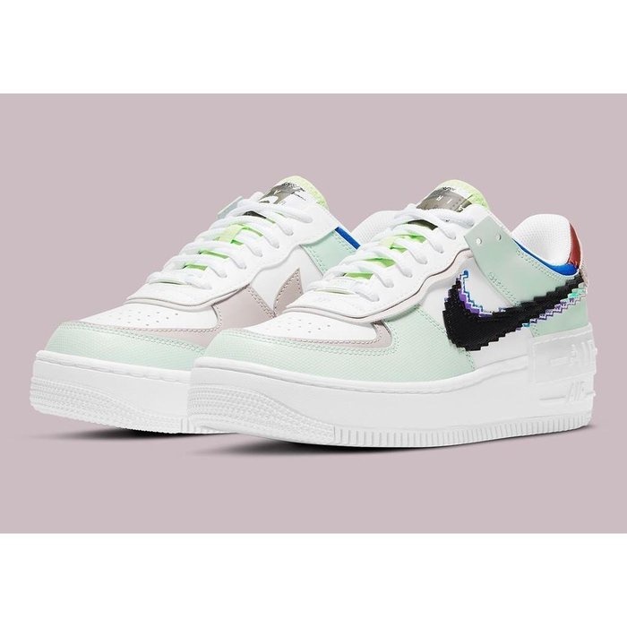 【吳公先生】Nike Air Force 1 Shadow 白綠粉 電動 馬卡龍 LOL 休閒 CV8480-300