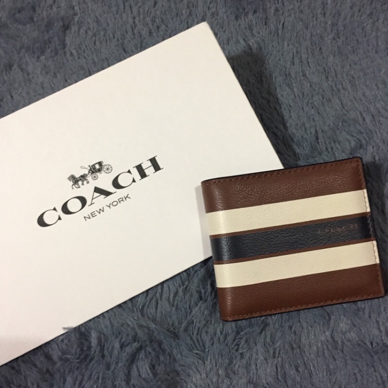 現貨出清Coach 夾層男用短夾