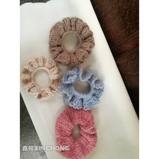 正韓編織髮圈 髮圈 編織 手工 大腸圈 綁綁 強拉不斷 臺灣現貨 必備 飾品 居家 便宜 毛線 手環 流行 蕾絲 花朵