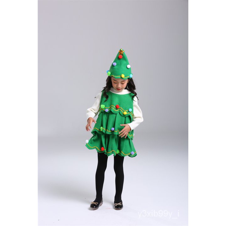 【建黨節演出表演服裝】新款兒童聖誕樹服裝兒童聖誕裝寶寶萬聖節聖誕節女童幼兒聖誕服