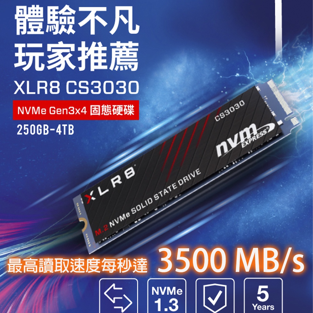🔥SSD大容量 超值優惠 最後一組🔥PNY CS3030 2TB M.2 SSD 1TB 固態硬碟 512G PS5
