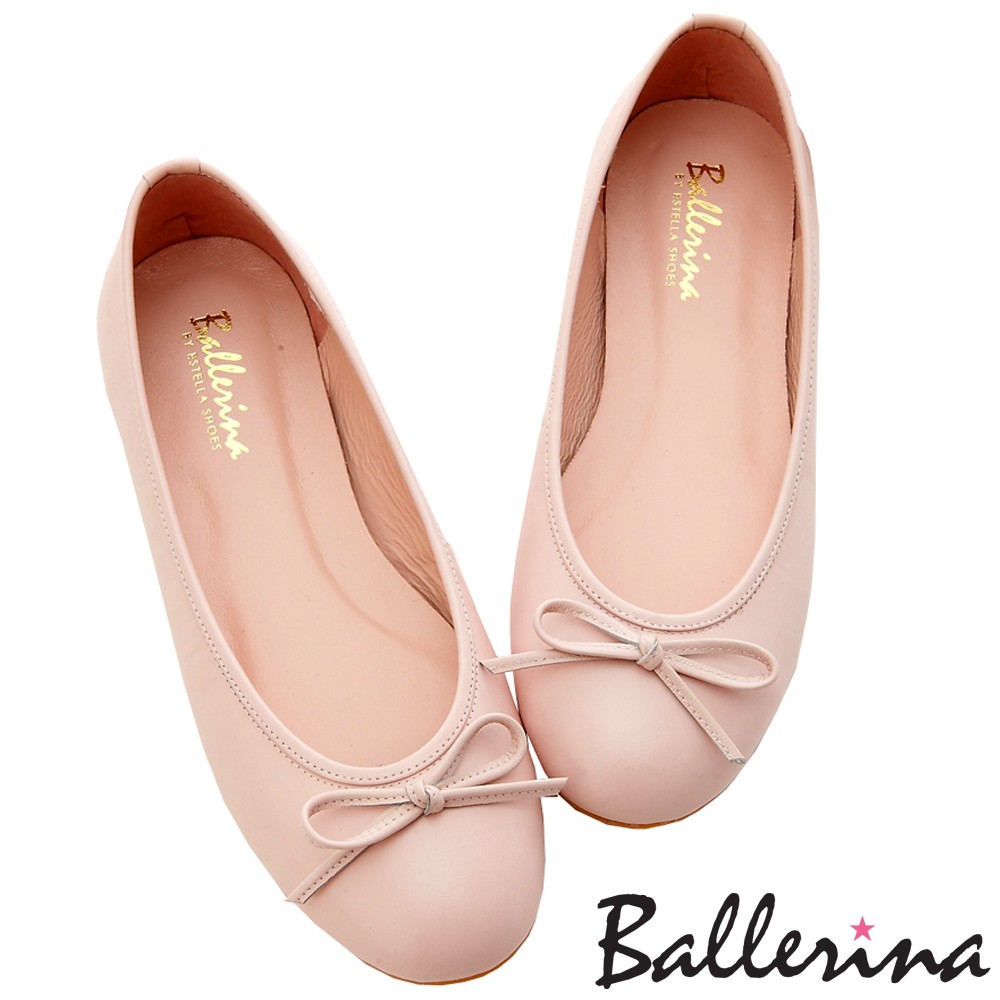 Ballerina-小羊皮蝴蝶結柔軟豆豆鞋(粉)【BT500001IK】