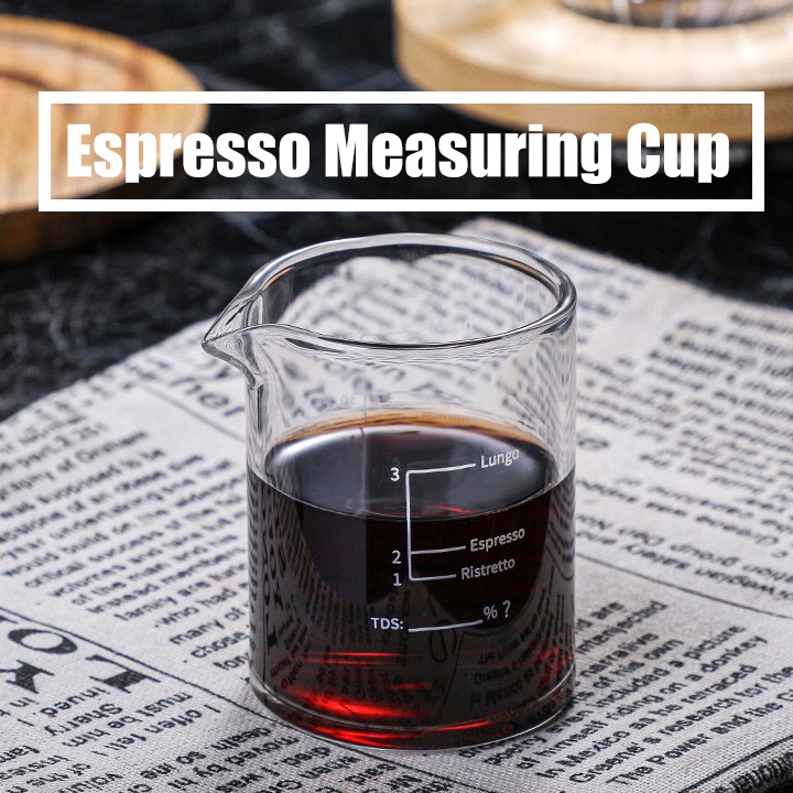 Neouza 濃縮咖啡玻璃咖啡杯盎司量杯液體玻璃帶刻度食品烘焙測量工具廚房用品