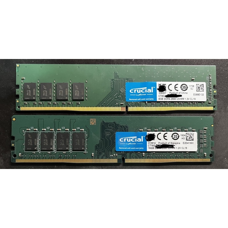 美光 DDR4 2666 8G 16G 記憶體