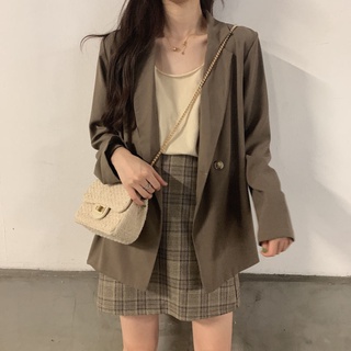 SLEEP-氣質薄款寬鬆時尚百搭長袖小西服外套女Chic套裝