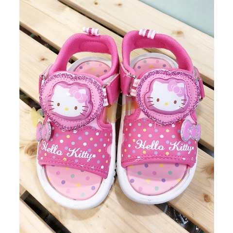 【震撼精品百貨】Hello Kitty 凱蒂貓~台灣製Hello kitty正版兒童閃燈涼鞋-桃色(13~18號)