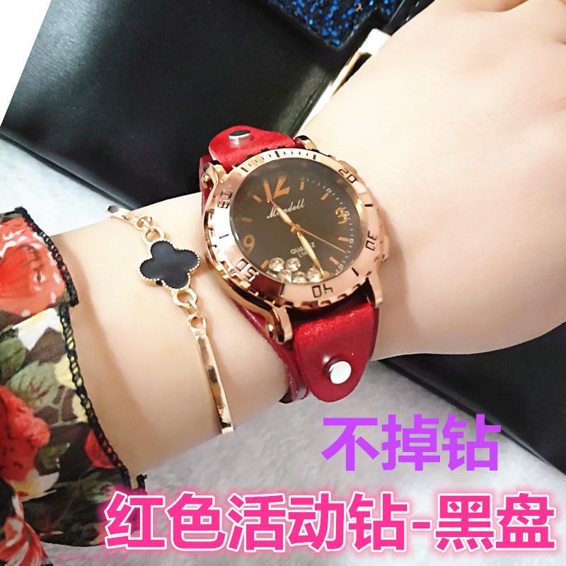 【女錶 新款 免運】正品真皮女士防過敏手表純皮帶長方形手表學生表韓版復古歐美時尚
