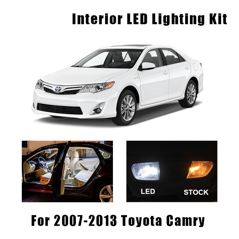 CAMRY 13 件白色 LED 室內燈泡套件適用於豐田凱美瑞 2007-2009 2010 2011 2012 201