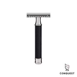 【 CONQUEST 】德國 MUHLE 穆勒 R89 BLACK 黑色握柄 安全刮鬍刀 三件式 封閉式刀頭 入門推薦款