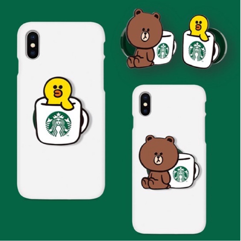 Starbucks 星巴克 x Line 手機支架 Line聯名 熊大 莎莉 手機架