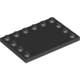 LEGO 4100378 6180 黑色 4x6 平板 側邊顆粒  三邊附顆粒