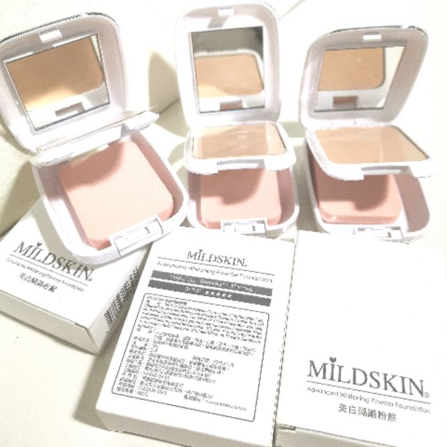 全新 現貨 MILDSKIN 李燕代言 美白 淨白 防曬 隔離 乾濕 兩用 粉餅