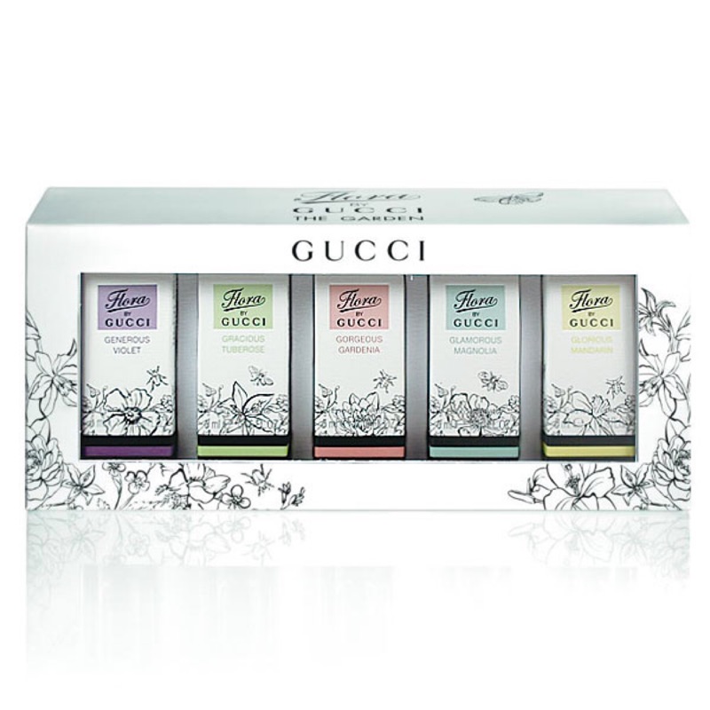 GUCCI 花園香氛系列 小香 女香 5ml 禮盒組 梔子花/晚香玉/白玉蘭/紫羅蘭/絢麗