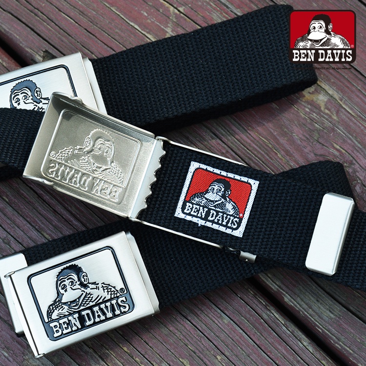 BEN DAVIS LOGO CLIP WEB BELT 黑色 帆布 皮帶 腰帶