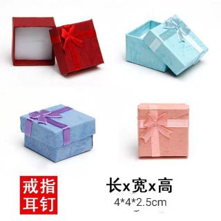 遇見~小巧戒指盒 4*4*2.5cm 48個/包 蝴蝶結 小吊墜盒 項鍊盒 飾品收納盒 耳環盒 耳針盒
