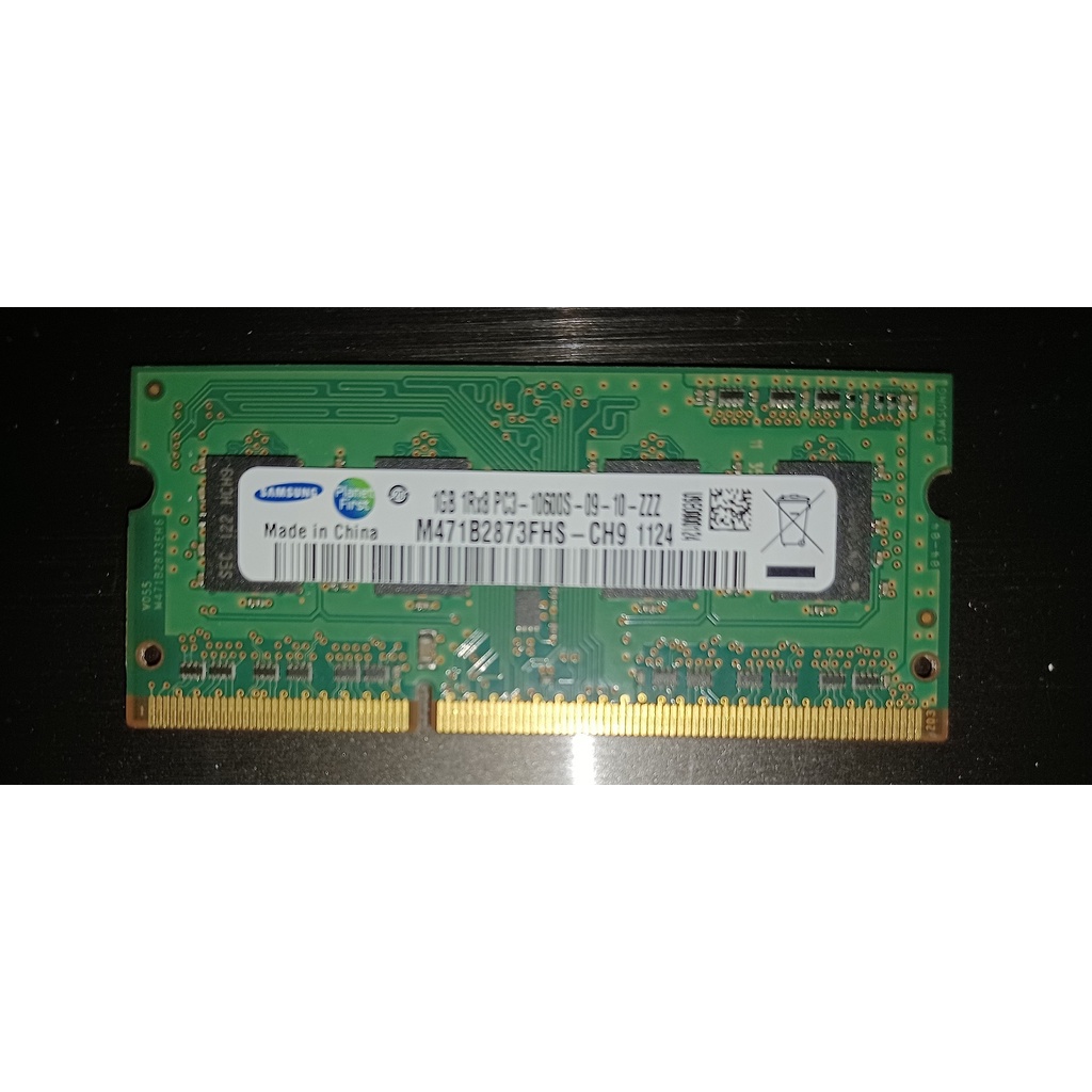 筆記型電腦記憶體 : SAMSUNG 1GB 1Rx8 PC3(DDR3)-10600S筆記型電腦記憶體