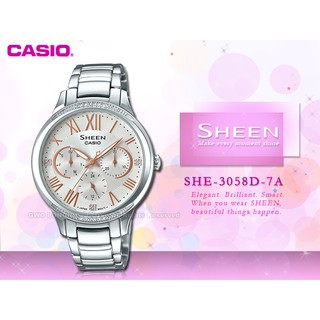 CASIO SHEEN SHE-3058D-7A 不鏽鋼 SHE-3058D 防水新品 國隆手錶專賣店