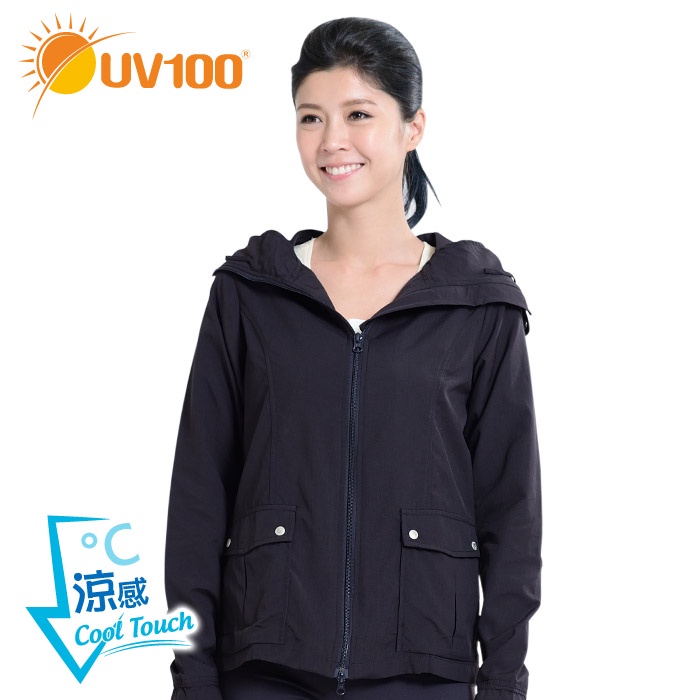 【UV100】 防曬 抗UV-涼感口罩式雙拉連帽外套(AL12028)