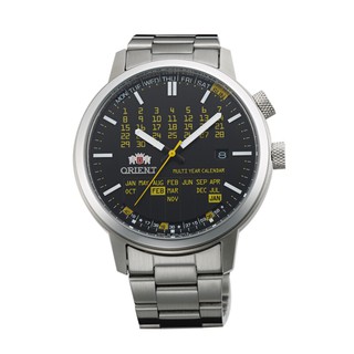 ORIENT 東方錶 MULTI-YEAR CALENDAR系列 萬年曆機械錶 鋼帶款 黑色 FER2L002B