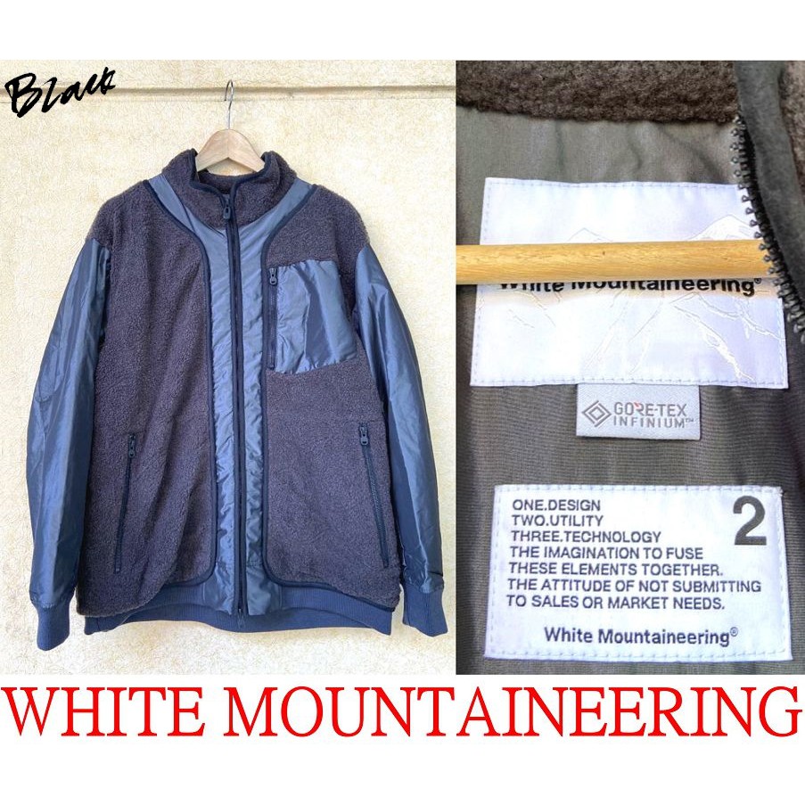BLACK全新2019 WHITE MOUNTAINEERING x GORE-TEX異材質拼接WM白山刷毛外套/風衣