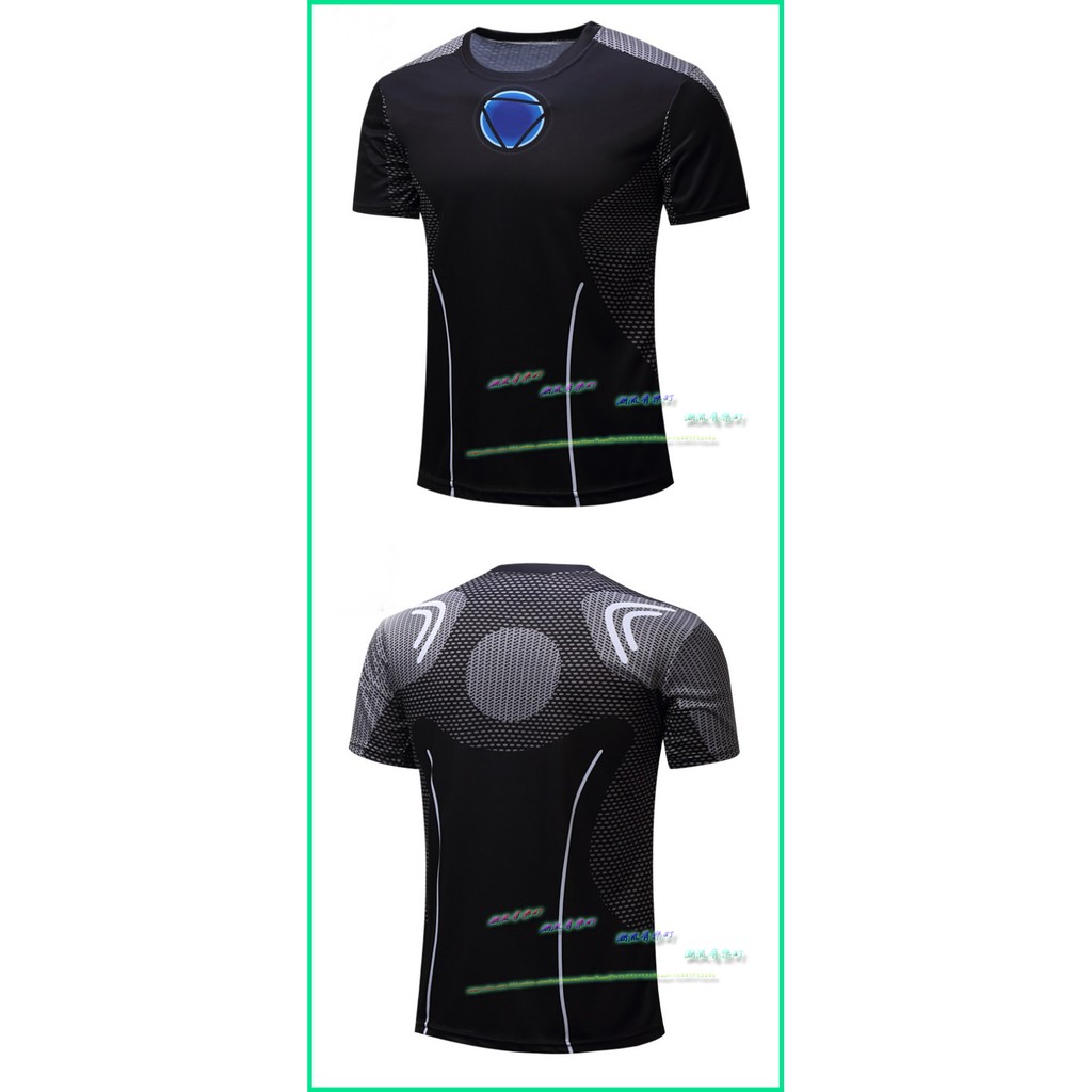 3D版 鋼鐵人反應爐便服風格 彈性 吸溼 排汗速乾 寬版舒適 運動休閒 短袖 T恤 上衣 涼感衣~ IRON MAN