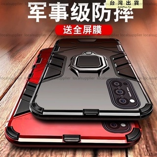 鋼鐵人支架殼OPPO Reno4手機殼Reno4Pro保護殼 四角加厚 全包防摔 軟邊硬殼 指環殼reno4手機殼pro
