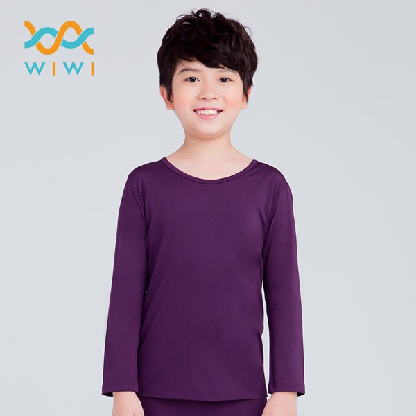【WIWI】MIT溫灸刷毛圓領發熱衣(羅蘭紫 童100-150)0.82遠紅外線 迅速升溫 加倍刷毛 3效熱感 輕薄顯瘦