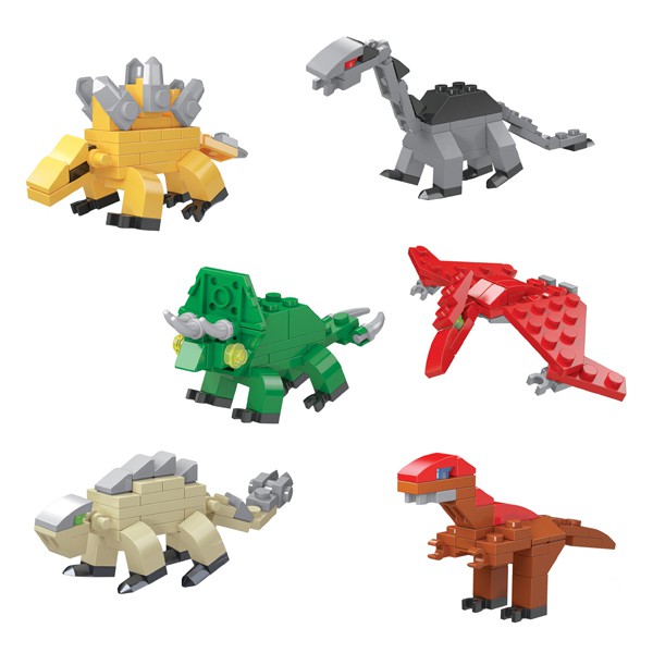 6605 百變恐龍積木 立體動物益智組合玩具扭蛋積木 親子同樂桌上小物