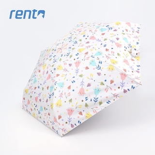 【rento】MINI不鏽鋼黑膠晴雨傘-草葉集 _米