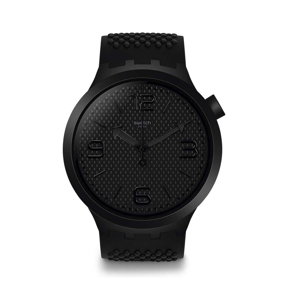 【SWATCH】BIG BOLD 手錶 瑞士錶 BBBLACK 黑色-47mm SO27B100