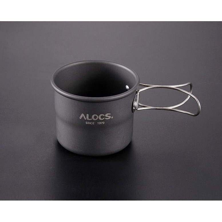 【山道具屋】ALOCS 輕量硬質氧化黑鋁折柄小水杯/咖啡杯/悠然杯 (TW-402/150ml/45g)