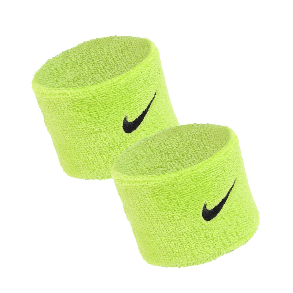 Nike 護腕 Swoosh 螢光綠 毛巾布 止汗 造型 運動 訓練 兩入 透氣【ACS】 NNN0471-0OS