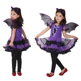 萬聖節服裝,萬聖節裝扮,,兒童變裝服-蝙蝠服裝/小紫蝙蝠女
